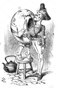 humpty-dumpty-and-the-messenger-alice-through-the-looking-glass-illustration-B7JW3B